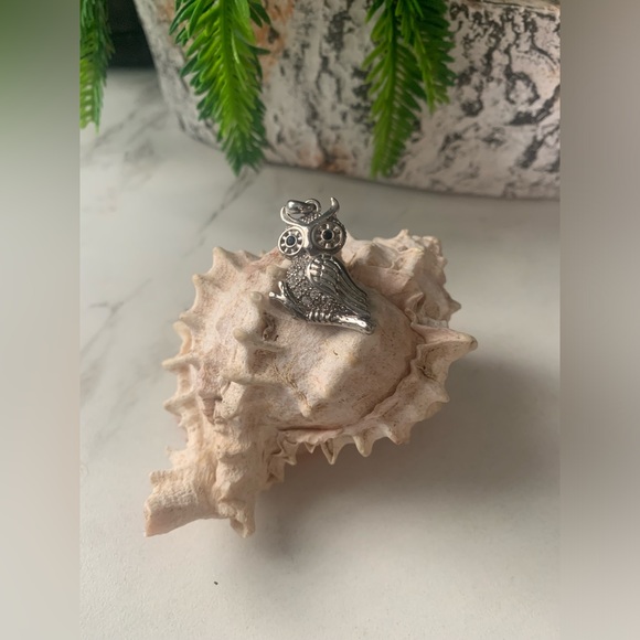 Vintage Cute Owl silver tone pendant. - Picture 1 of 3